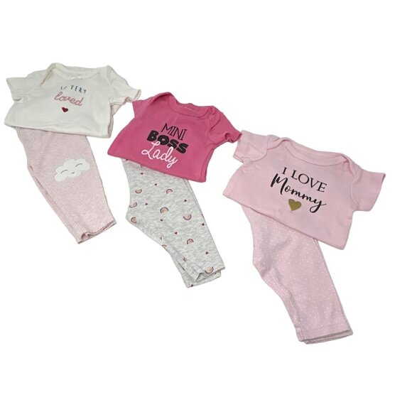 Baby Girl's - 3 Outfits in Pinks, White,‎ & Grey - Size 3-6 Month - Picture 1 of 11